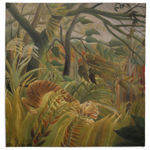 Rousseau Jungle Tropical Tiger Art Napkin