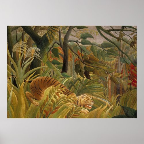 Rousseau Jungle Tropical Tiger Art Poster