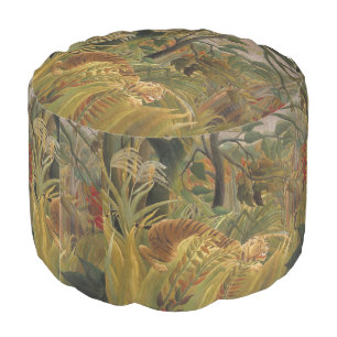 Rousseau Jungle Tropical Tiger Art Pouf