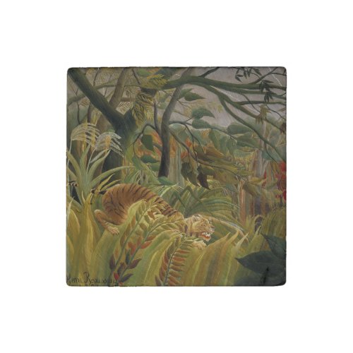 Rousseau Jungle Tropical Tiger Art Stone Magnet