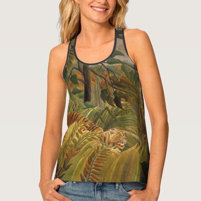 Rousseau Jungle Tropical Tiger Art Tank Top (Front)