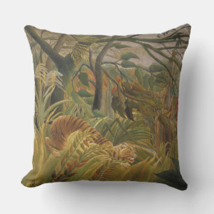 Rousseau Jungle Tropical Tiger Art Throw Pillow