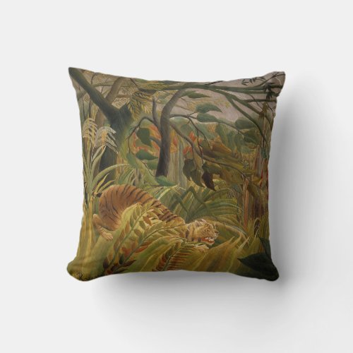 Rousseau Jungle Tropical Tiger Art Throw Pillow