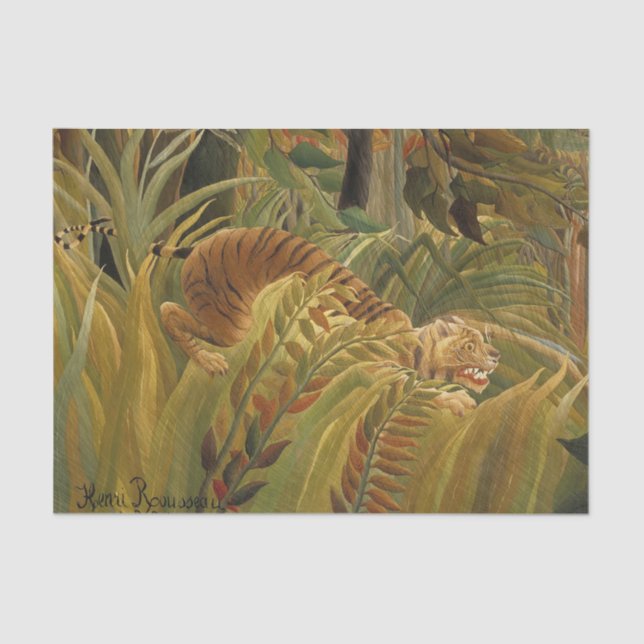 Rousseau Jungle Tropical Tiger Art Tissue Paper (Front)