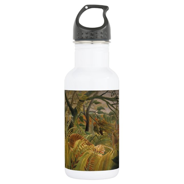 Rousseau Jungle Tropical Tiger Art Water Bottle (Front)