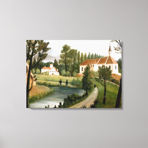 Rousseau _ Landscape with Chapel fine art Canvas Print