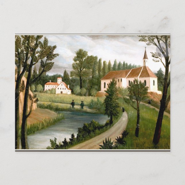 Rousseau - Landscape with Chapel, fine art Postcard (Front)