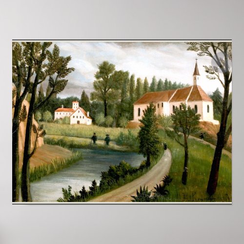 Rousseau _ Landscape with Chapel fine art Poster