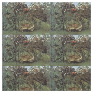 Rousseau’s Hungry Lion art fabric