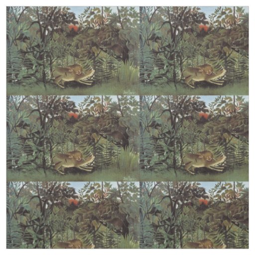 Rousseau’s Hungry Lion art fabric