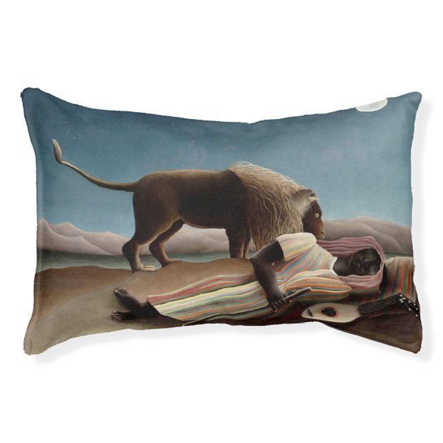 Rousseau’s Sleeping Gypsy art dog bed (Front)
