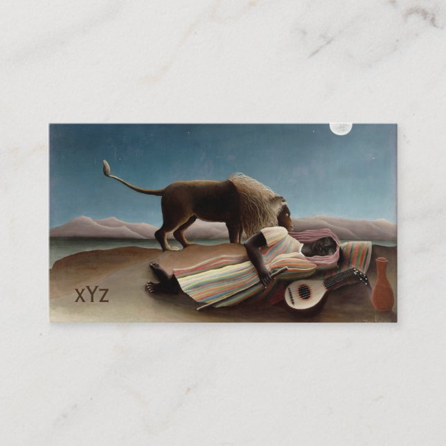 Rousseau’s Sleeping Gypsy custom business cards (Front)