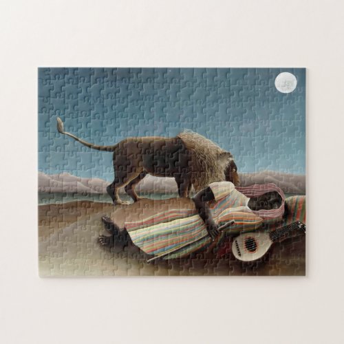 Rousseau Sleeping Gypsy Lion Painting Jigsaw Puzzle