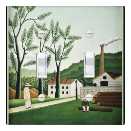 Rousseau _ The Sawmill at Bievres  fine art Light Switch Cover