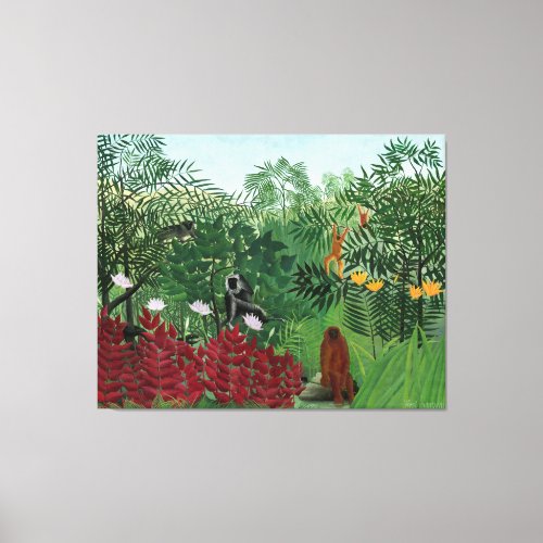 Rousseau Tropical Forest Painting Canvas Print