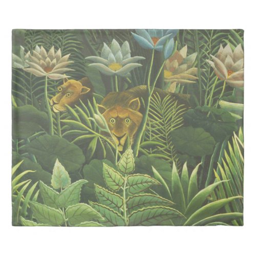 Rousseau Tropical Jungle Lion Painting Duvet Cover