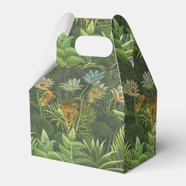 Rousseau Tropical Jungle Lion Painting Favor Boxes (Front Side)