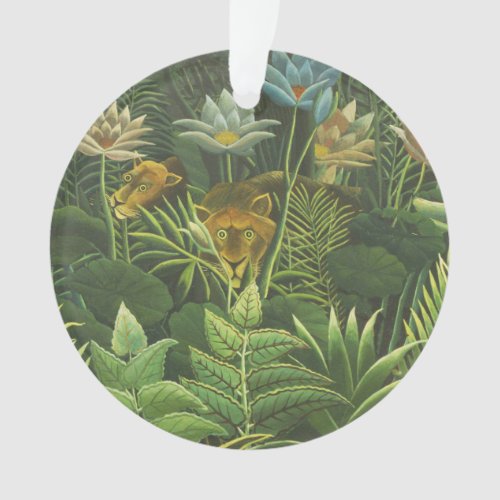 Rousseau Tropical Jungle Lion Painting Ornament