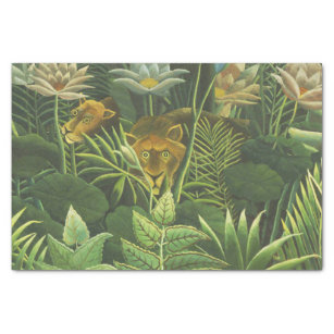 Rousseau Tropical Jungle Lion Painting Tissue Paper