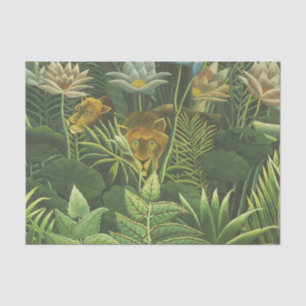 Rousseau Tropical Jungle Lion Painting Tissue Paper