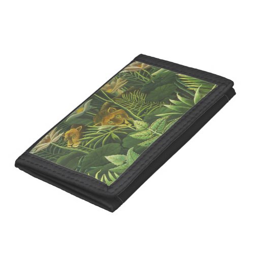 Rousseau Tropical Jungle Lion Painting Tri_fold Wallet