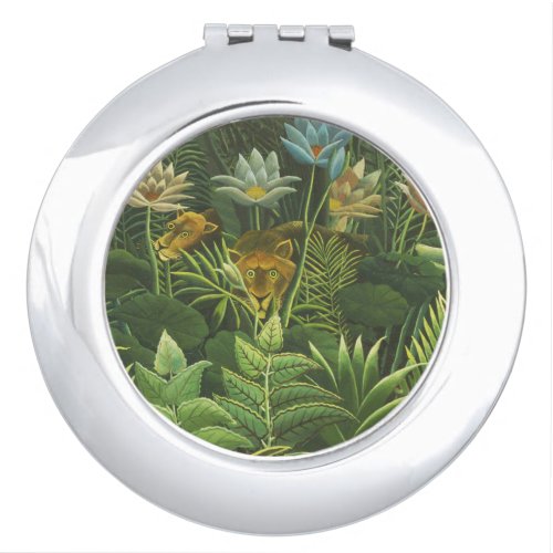 Rousseau Tropical Jungle Lion Painting Vanity Mirror