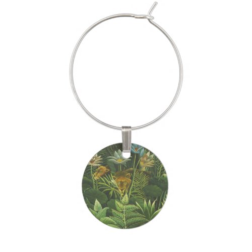 Rousseau Tropical Jungle Lion Painting Wine Charm