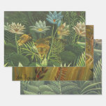 Rousseau Tropical Jungle Lion Painting Wrapping Paper Sheets