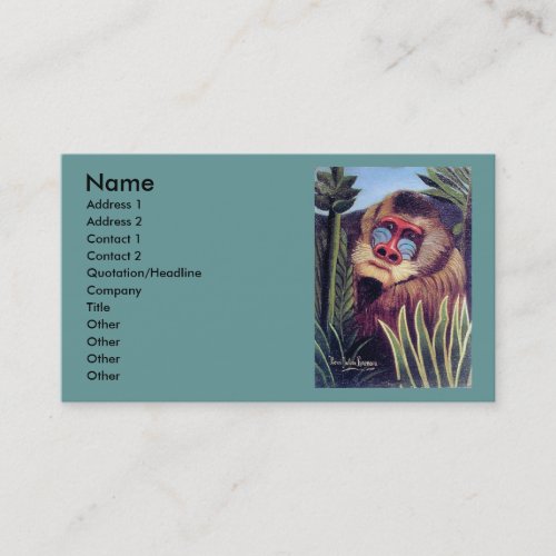 Rousseau's "Mandrill in the Jungle" (circa 1909) Business Card Template