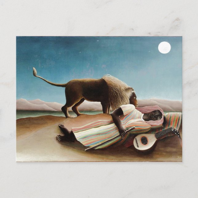 Rousseau's "The Sleeping Gypsy" (1897) Postcard (Front)