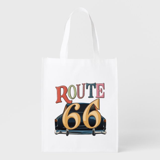 Rout 66 -US  Grocery Bag (Front)
