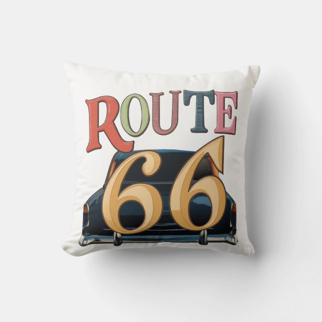 rout 66-US  Throw Pillow (Front)