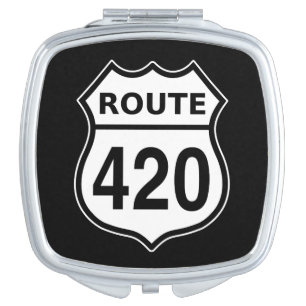 Route 420 US highway sign Compact Mirror