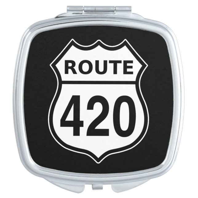 Route 420 US highway sign Compact Mirror (Front)