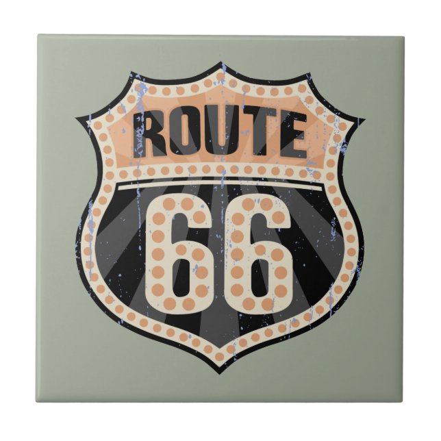 Route 66 -717 Dot Ceramic Tile (Front)