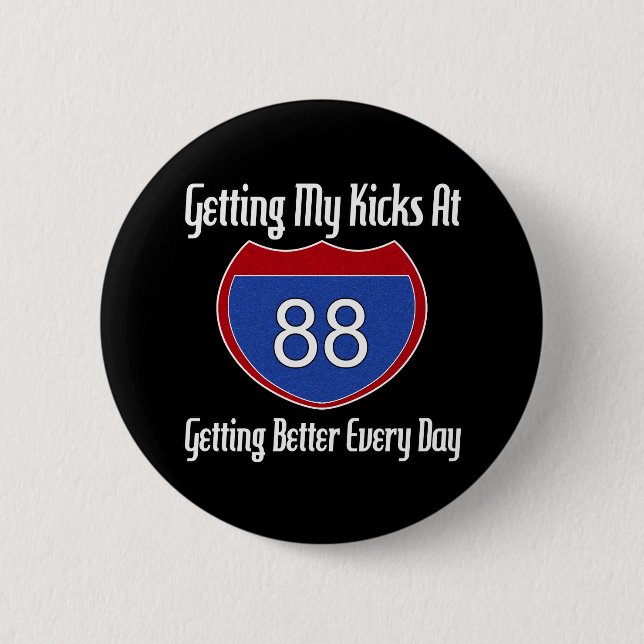 Route 66 88th Birthday Pinback Button (Front)