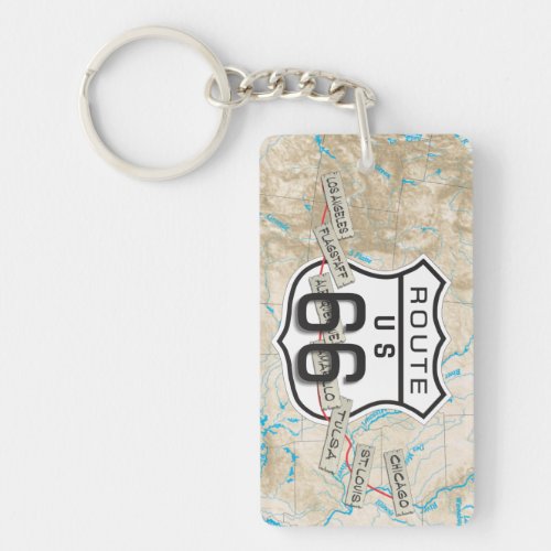 route 66 acrylic keychain 15e