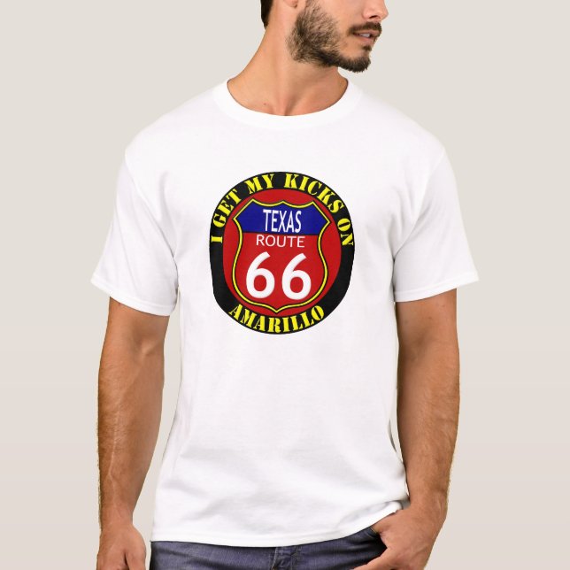 ROUTE 66 AMARILLO TEXAS T-Shirt (Front)