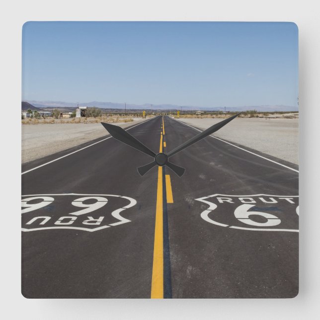 Route 66, Amboy (California, USA) Square Wall Clock (Front)