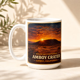 Route 66 Amboy Crater Sunset Coffee Decor Mug