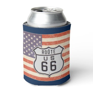 Route 66 American Flag Can Cooler Route 66 American Flag Can Cooler