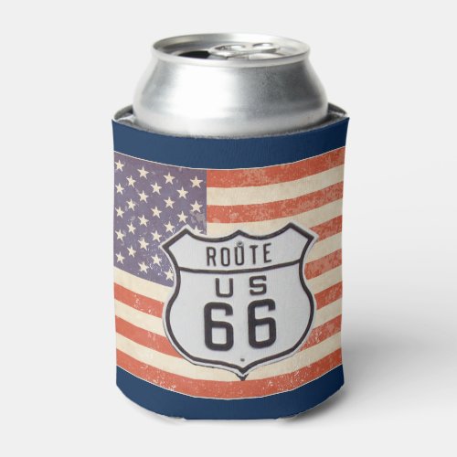 Route 66 American Flag Can Cooler