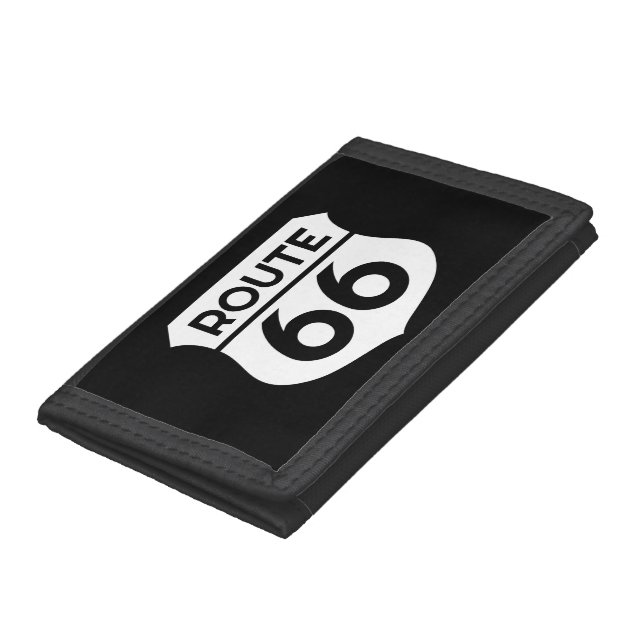 Route 66 American highway sign logo custom men's Trifold Wallet (Bottom)