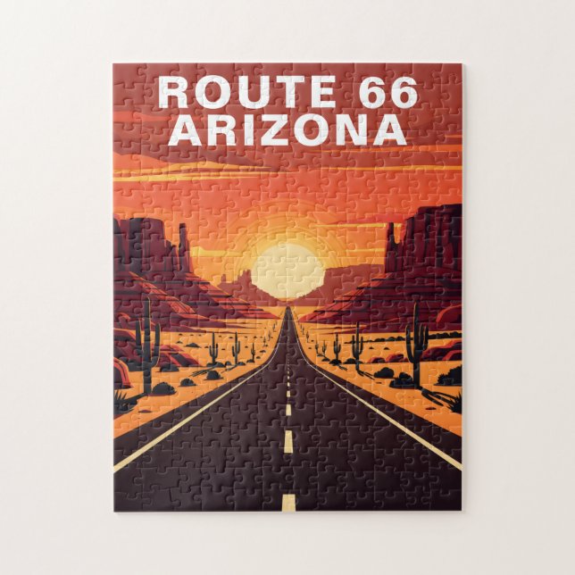 Route 66 Arizona Desert Vintage Puzzle (Vertical)