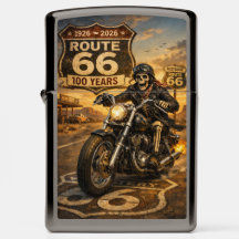 Route 66 Biker Skull Centennial Road Warrior