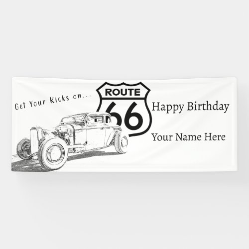 Route 66 Birthday Banner