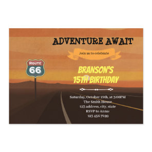 Route 66 birthday theme Invitation