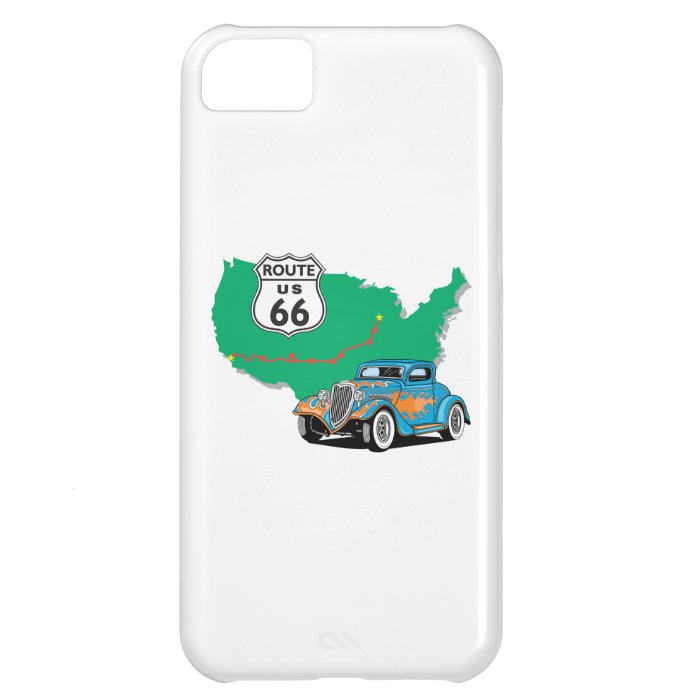 Route 66 Blue Hot Rod Cover For iPhone 5C