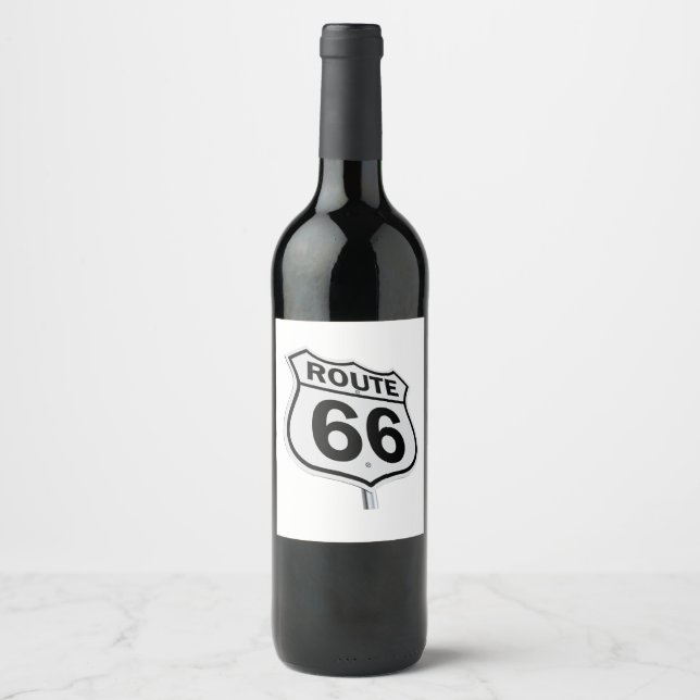 Route 66 Bottle of Wine Wine Label (Front)