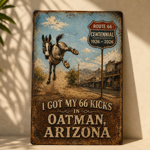 Route 66 Burro Kick Oatman Arizona Metal Print